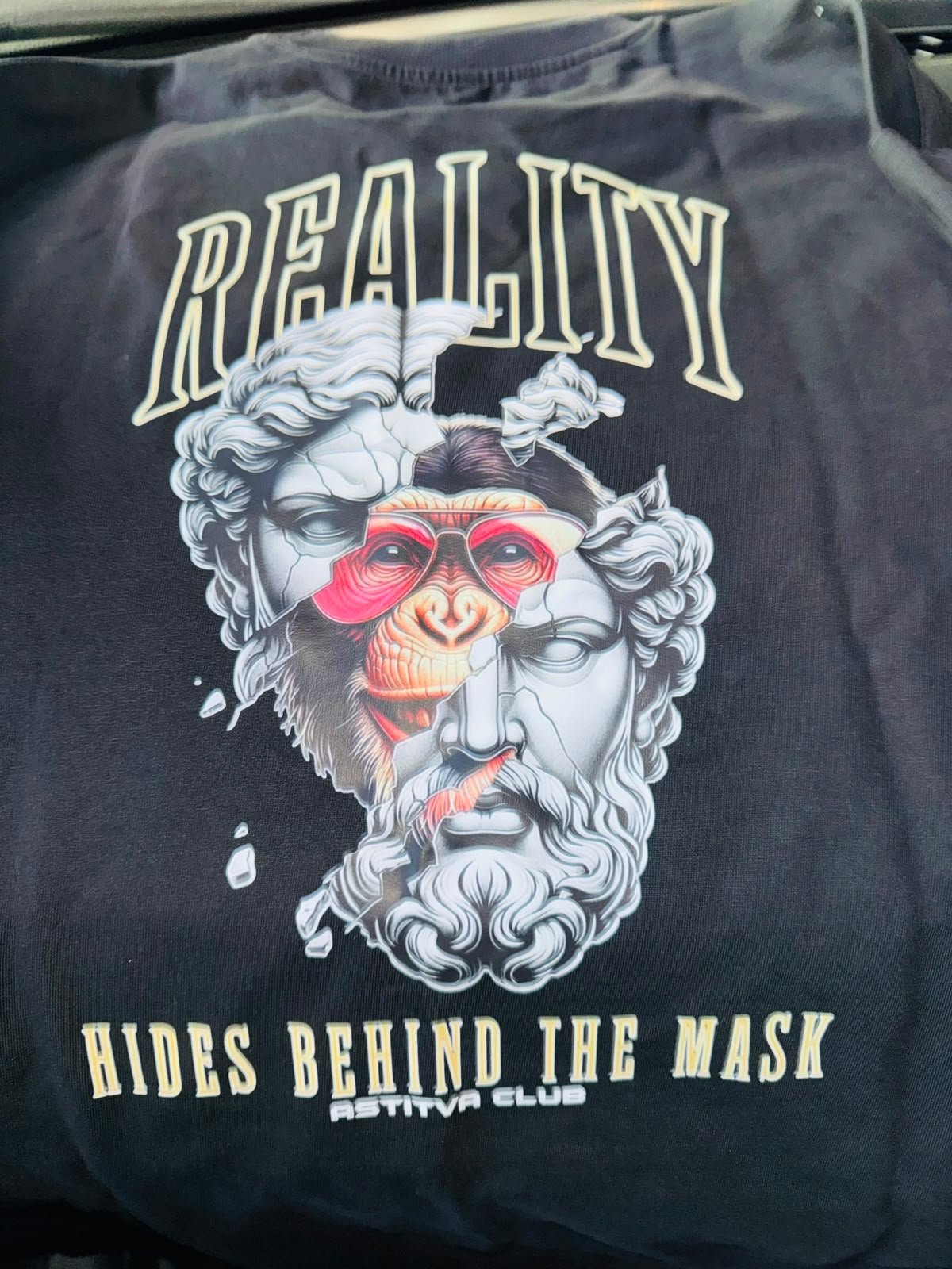 WhatsApp Image 2026-09-17 at 12.05.00 PM The Astitva Club™ "REALITY" Masked Ape Heavyweight Oversized Tee - Image 1